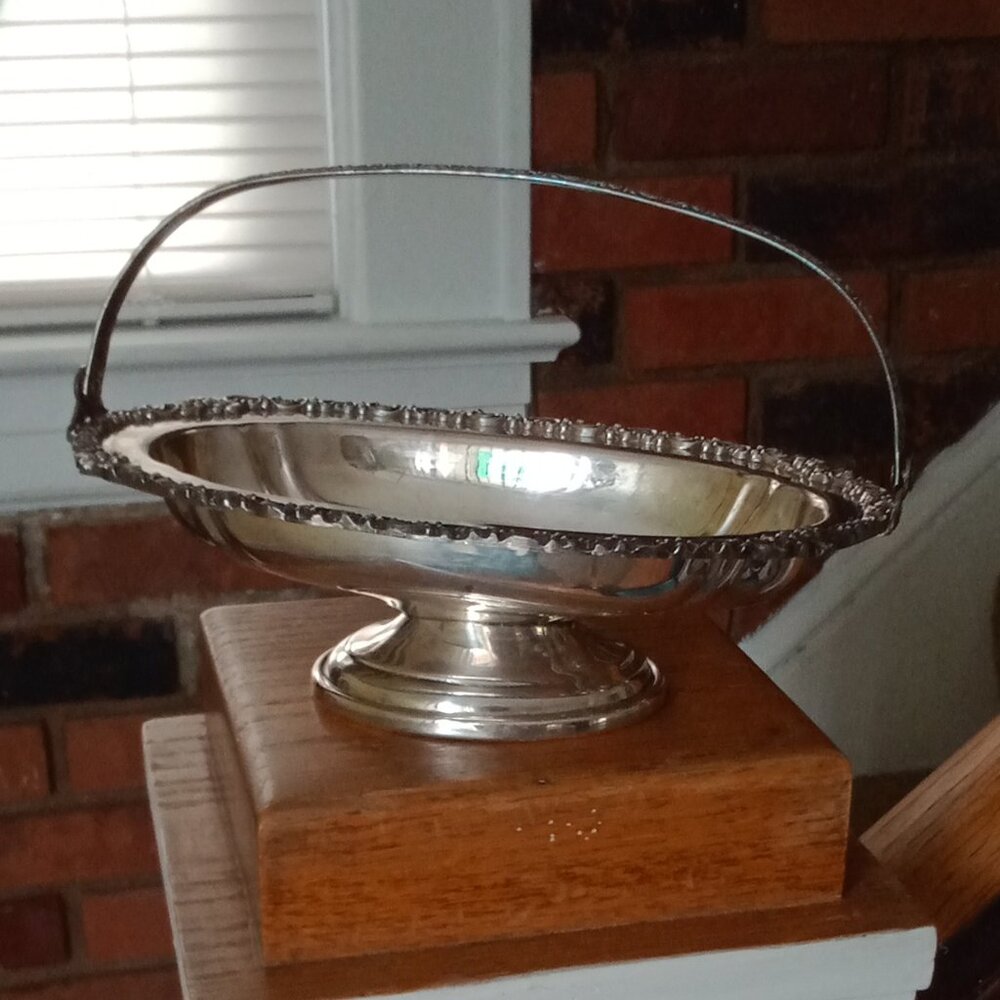 Silver on Copper Oval Basket